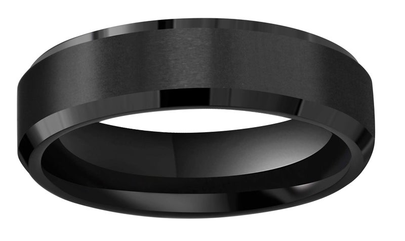 CROWNAL 8mm 6mm Black Tungsten Carbide Wedding Couple Bands Rings Matte Finish Center Engraved Forever Size 5 To 17 (6mm,5.5) - Image 2
